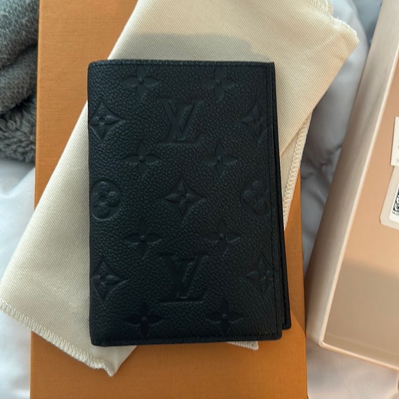Louis Vuitton Accessories - Louis Vuitton Black Leather Passport Holder